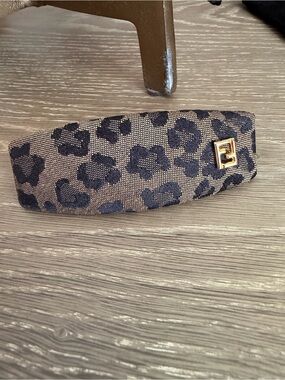 Fendi Vintage Jacquard Animal Print Hair Clip